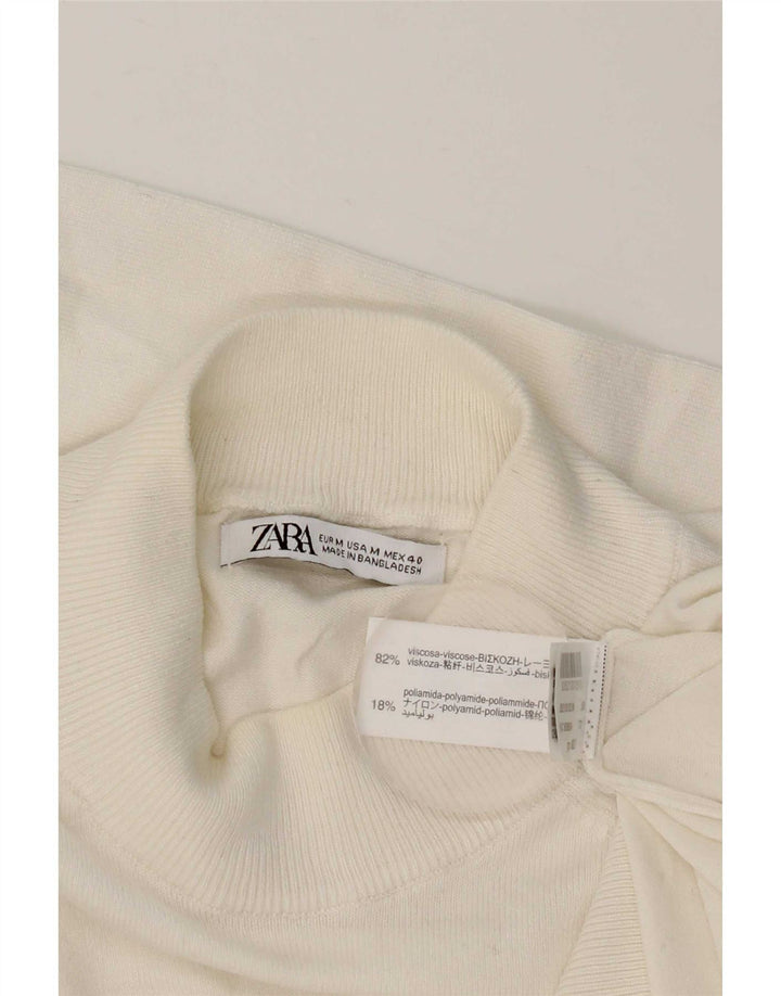 Ανδρικό πουλόβερ με λαιμό χελώνα Zara μεσαία λευκή βισκόζη