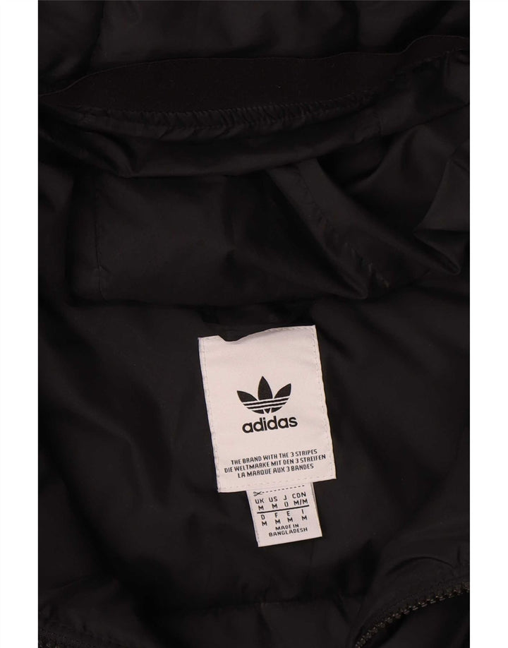 Ανδρικό τζάκετ Adidas με κουκούλα, μεσαίο μαύρο πολυεστέρα
