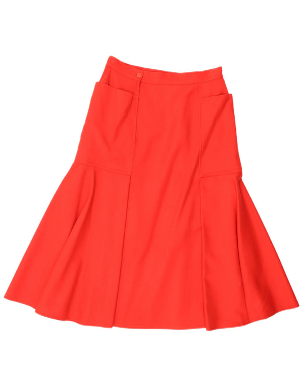 Vintage γυναικεία φούστα σε γραμμή Α IT 44 Medium W28 Κόκκινο παρθένο μαλλί