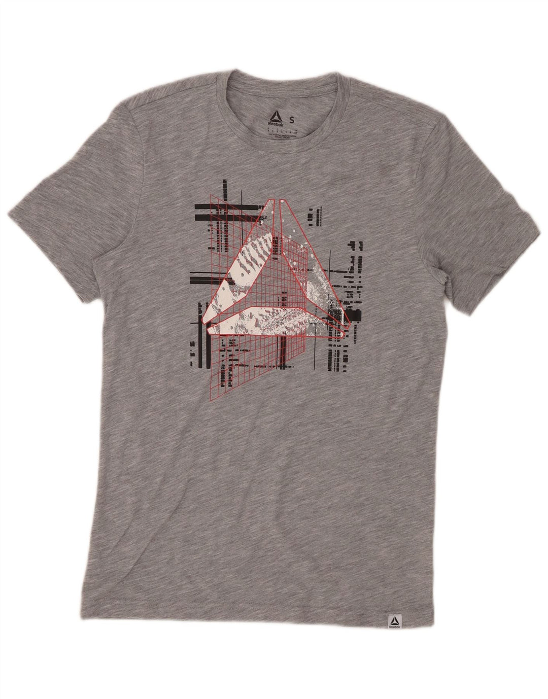 Ανδρικό γραφικό μπλουζάκι REEBOK Top Small Grey Flecked Polyester
