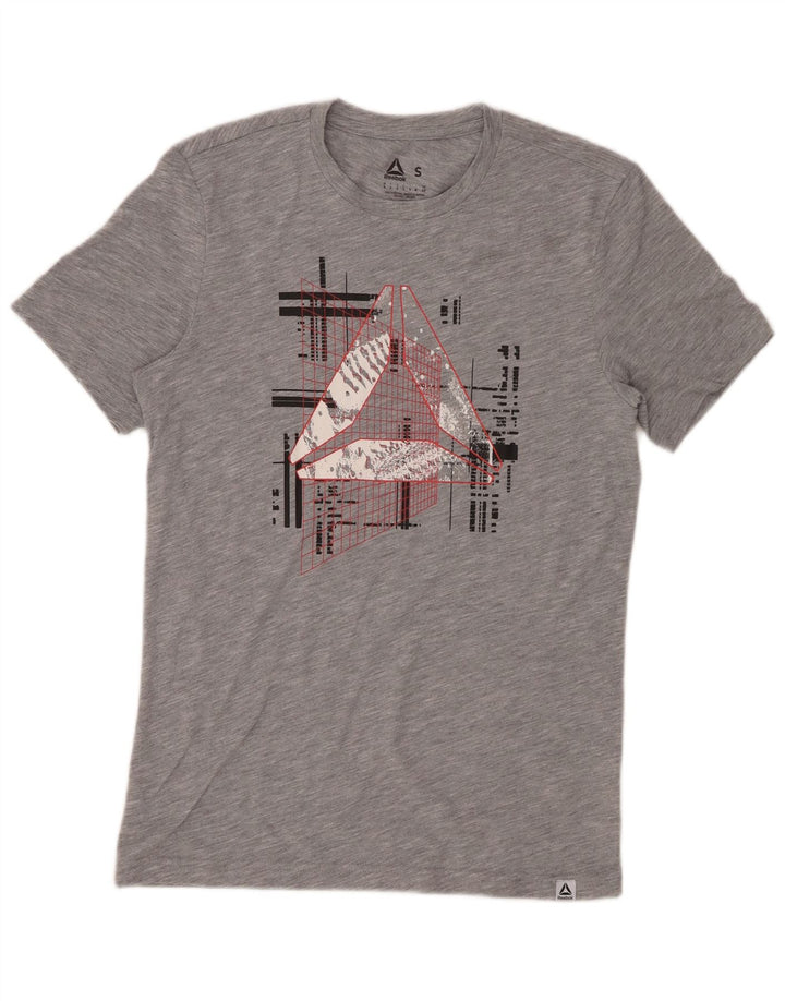 Ανδρικό γραφικό μπλουζάκι REEBOK Top Small Grey Flecked Polyester