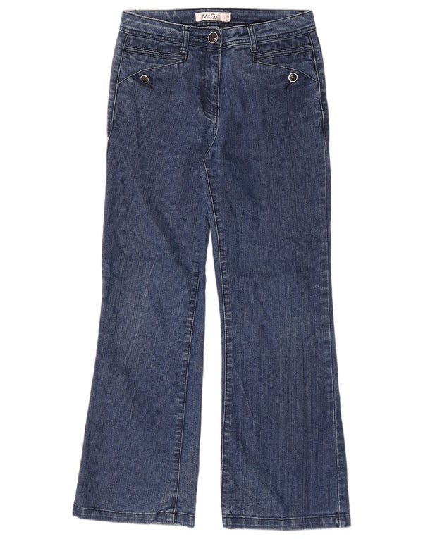 M&Co Γυναικεία Bootcut Jeans UK 10 Small W28 L28 Blue Viscose