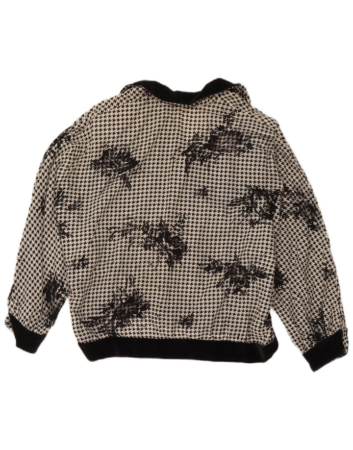 Vintage γυναικεία υπερμεγέθη μπλούζα UK 18 XL Black Houndstooth