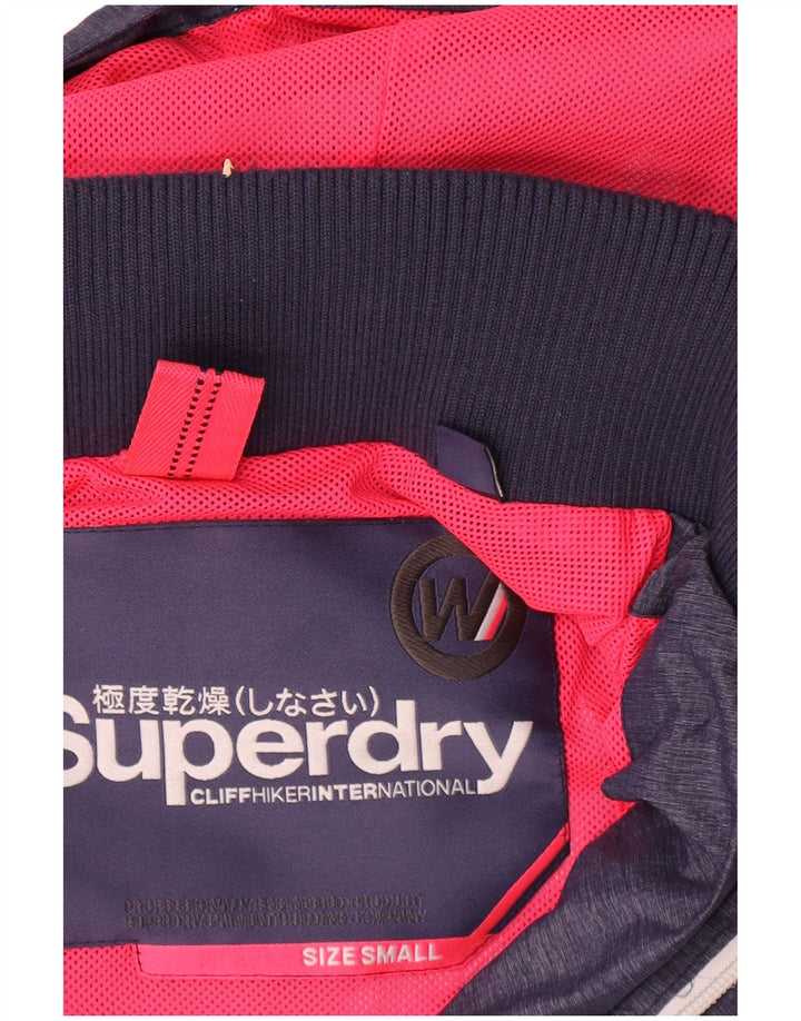 Superdry γυναικείο μπουφάν βροχής με κουκούλα UK 10 Small Navy Blue Nylon