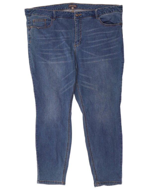 Marks & Spencer Γυναικείο αυτόγραφο Skinny Jeans UK 22 3XL W44 L28 Μπλε βαμβακερό
