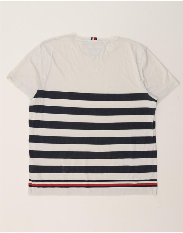Ανδρικό T-Shirt Tommy Hilfiger Top XL Λευκό ριγέ βαμβακερό