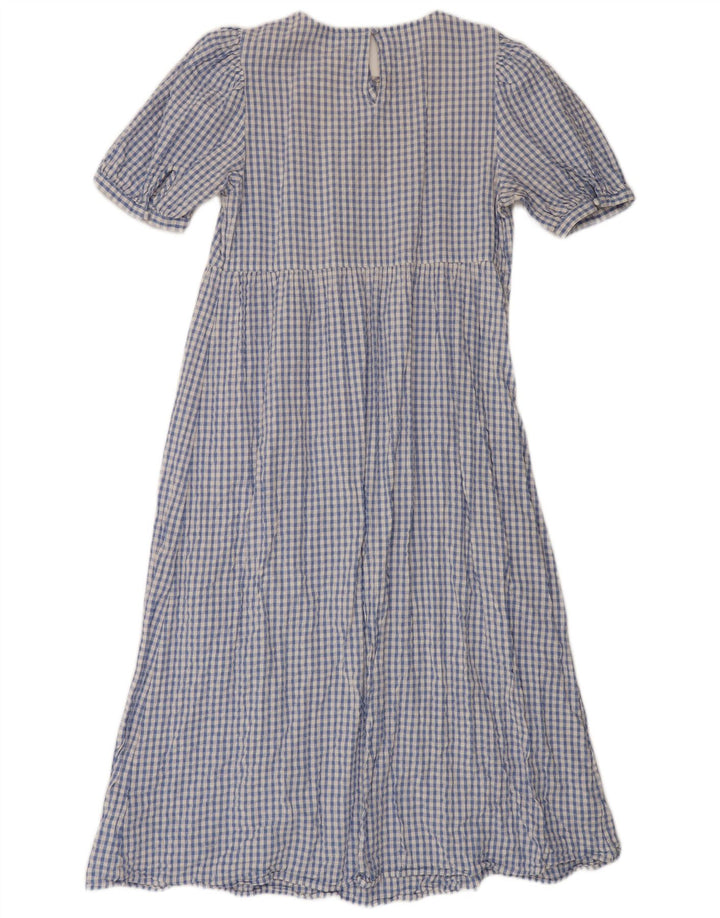 Marks & Spencer Γυναικείο Maxi Φόρεμα UK 14 Medium Blue Gingham Cotton