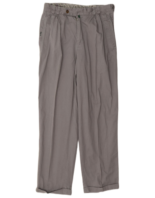 Vintage Mens Pegged Chino Trousers IT 46 Small W29 L30 Grey Cotton