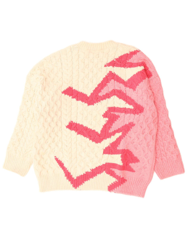 Zara Γυναικείο πουλόβερ με λαιμόκοψη UK 14 Medium Off White Polyester