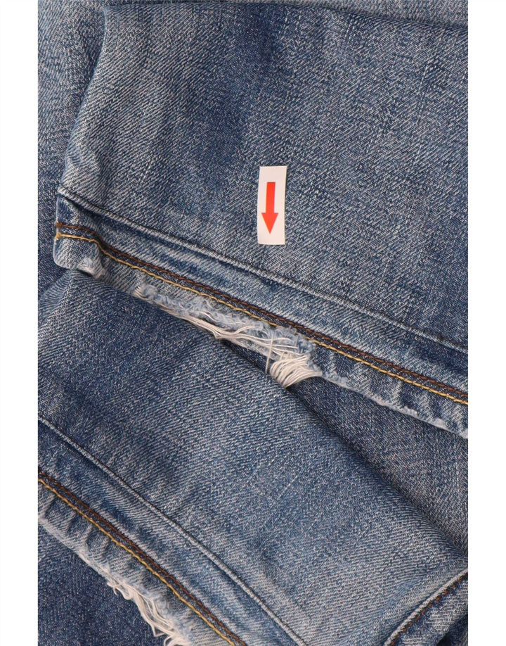 Liu Jo Mens Distressed Straight Jeans W32 L34 Μπλε βαμβακερό