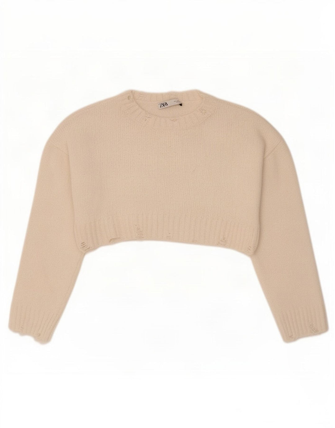 Zara Γυναικείο υπερμεγέθη Bolero Jumper UK 10 Small Off White Πολυεστέρας