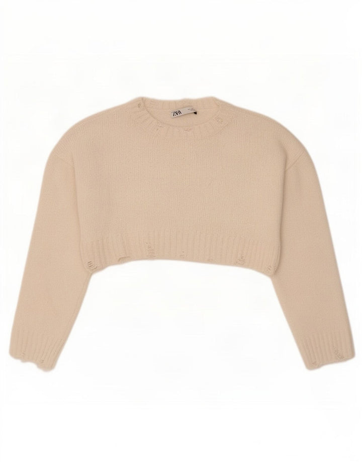 Zara Γυναικείο υπερμεγέθη Bolero Jumper UK 10 Small Off White Πολυεστέρας