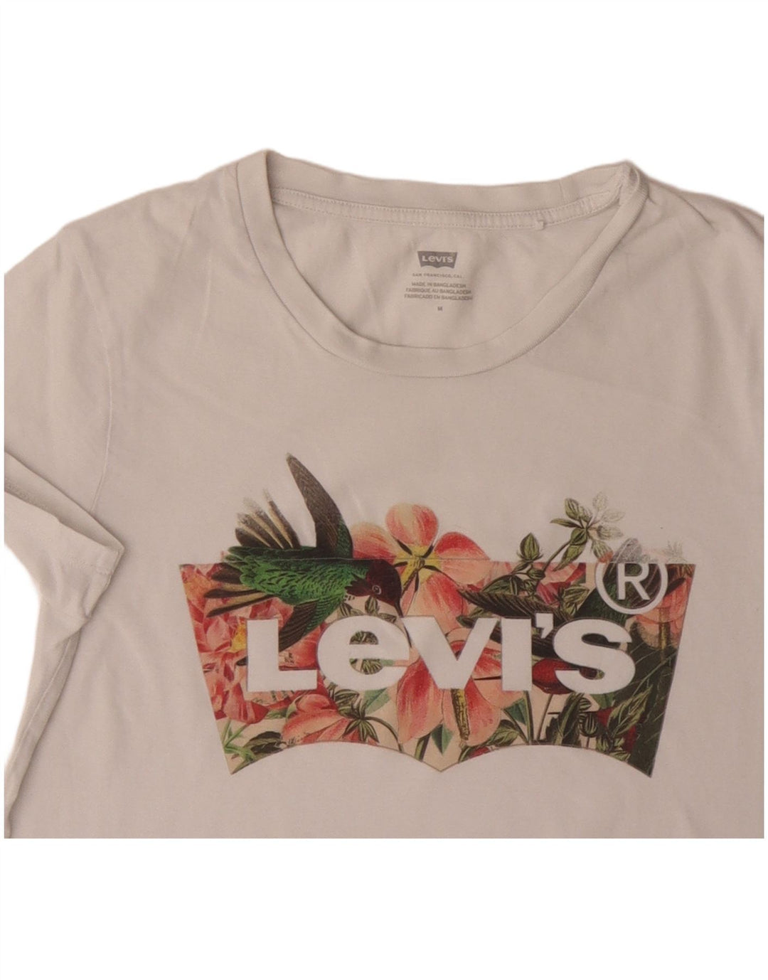 Γυναικείο γραφικό μπλουζάκι Levi's Top UK 12 μεσαίο λευκό βαμβακερό
