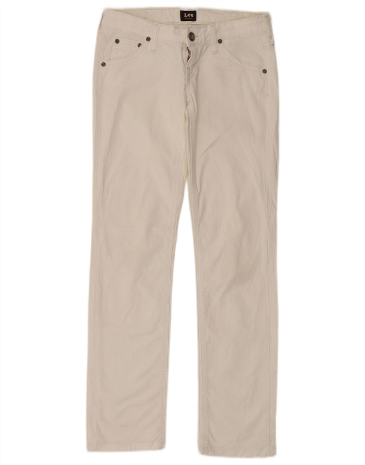 Γυναικείο τζιν ίσιο LEE W26 L33 Λευκό βαμβακερό