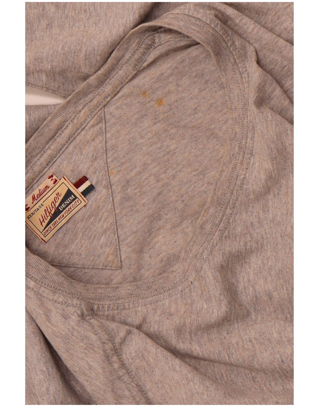 TOMMY HILFIGER Ανδρικό γραφικό μπλουζάκι Heritage Μακρυμάνικο μεσαίο γκρι βαμβακερό