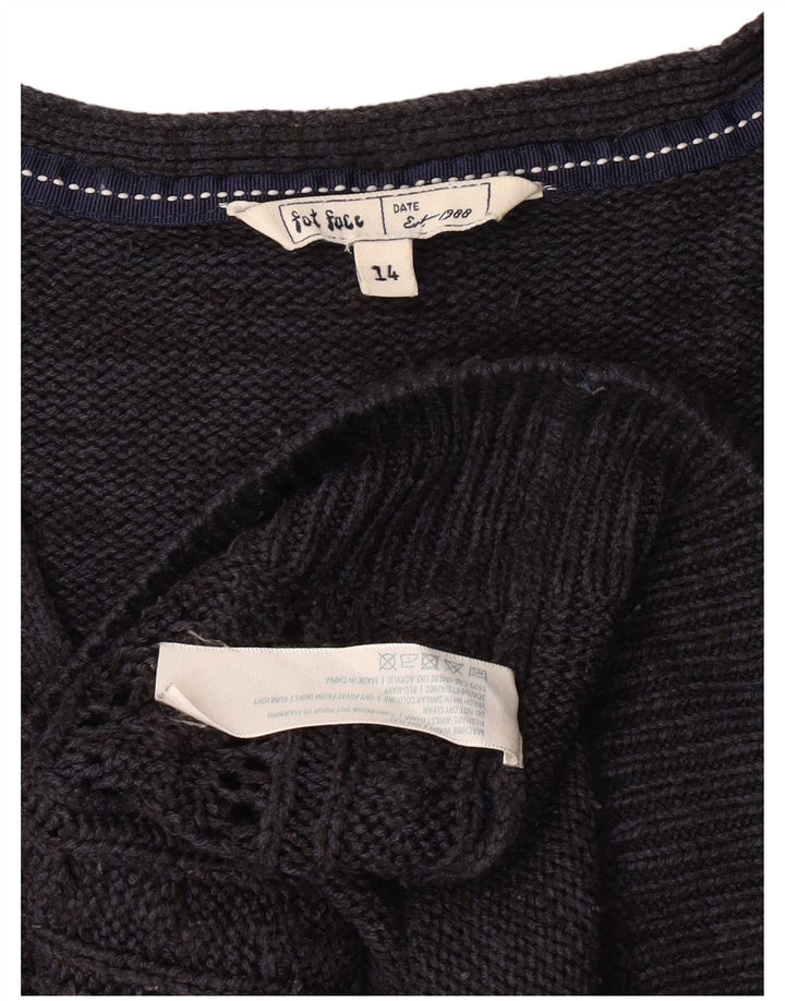 Γυναικείο πουλόβερ με ζακέτα Fat Face UK 14 Large Navy Blue Cashmere Classic