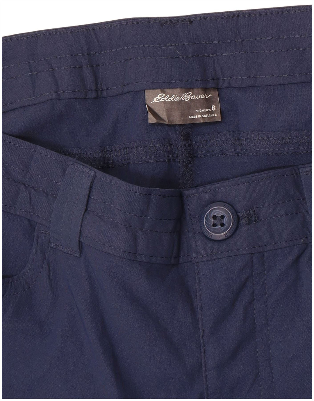 EDDIE BAUER Γυναικείο ίσιο παντελόνι Capri US 8 Medium W32 L20 Navy Blue