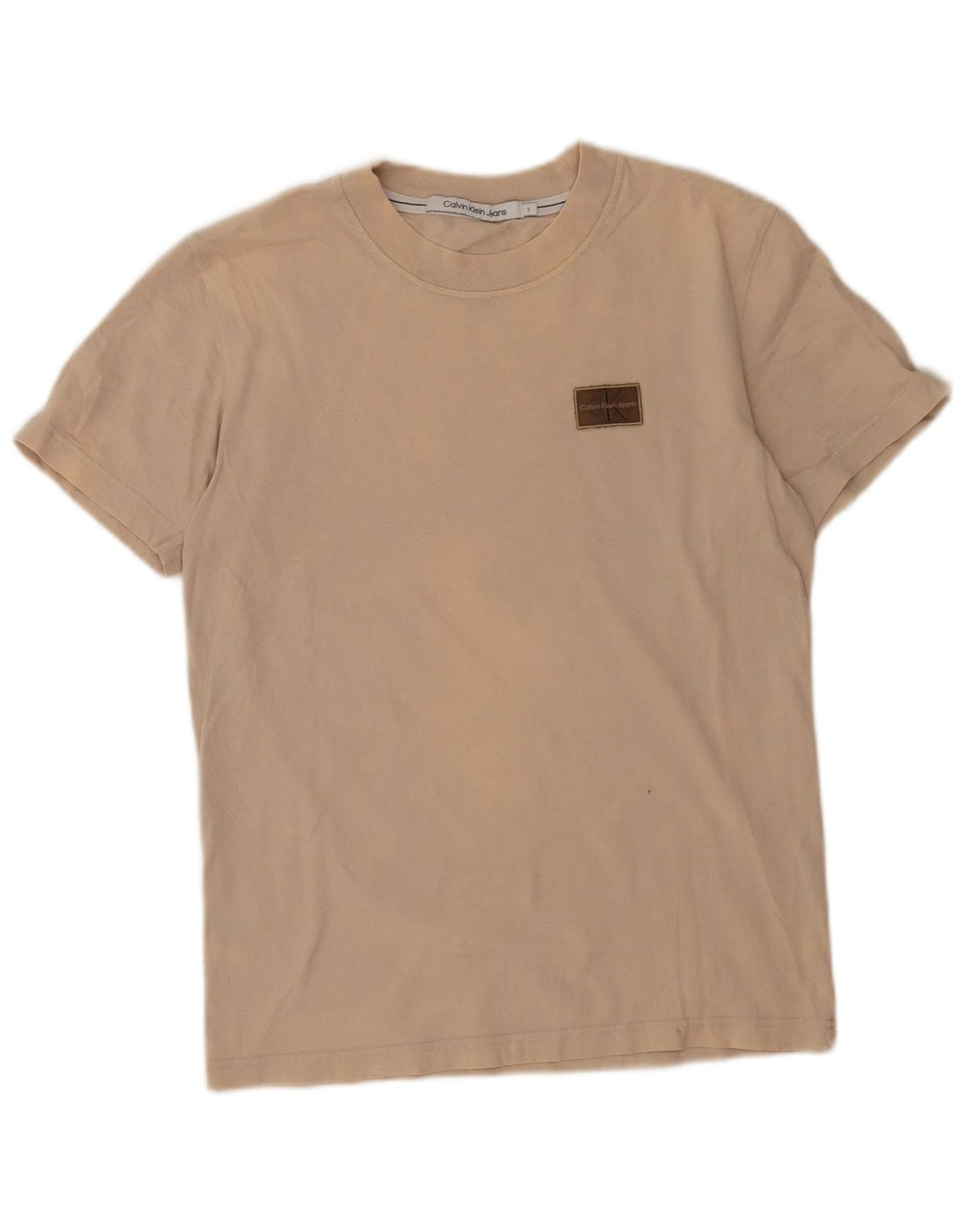 Calvin Klein Jeans Ανδρικό T-Shirt Top Small Beige