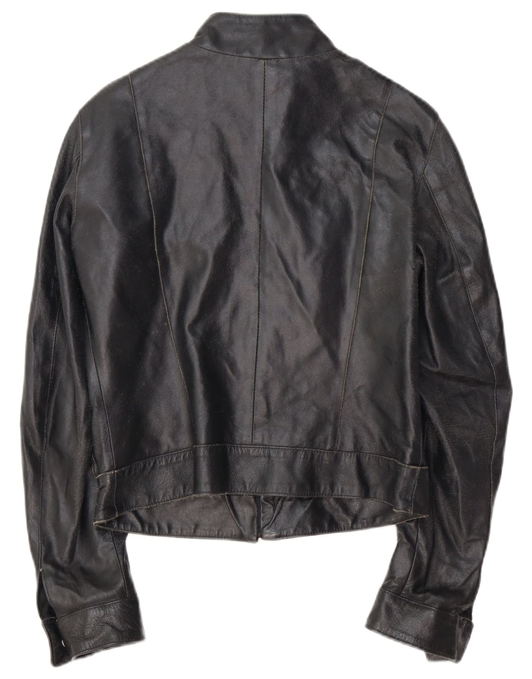 VINTAGE Γυναικείο Δερμάτινο Σακάκι Racer IT 42 Μεσαίο Μαύρο Δερμάτινο