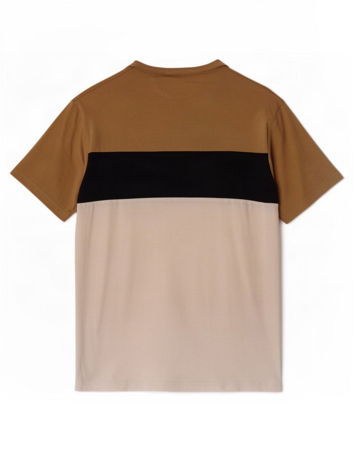 Ανδρικό T-Shirt Zara Top Medium Beige Colourblock Βαμβακερό