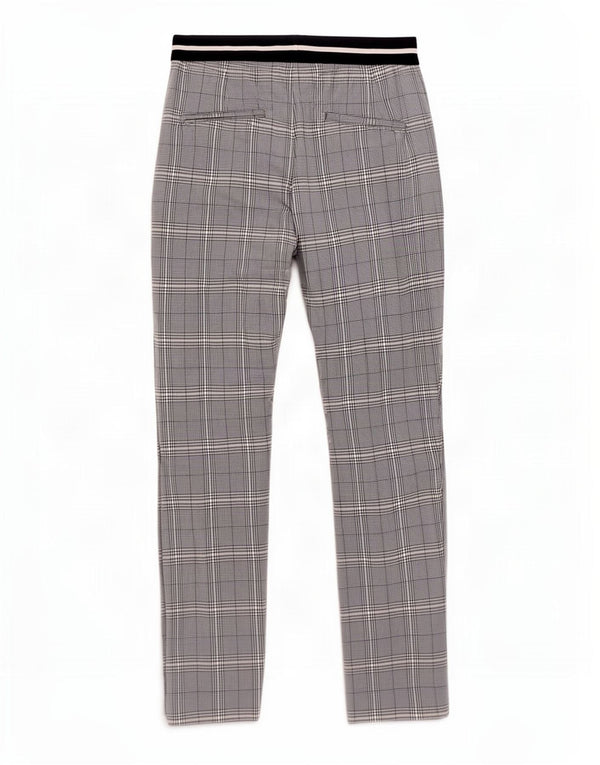 Zara Womens Slim Chino Trousers Small W26 L26 Navy Blue Houndstooth