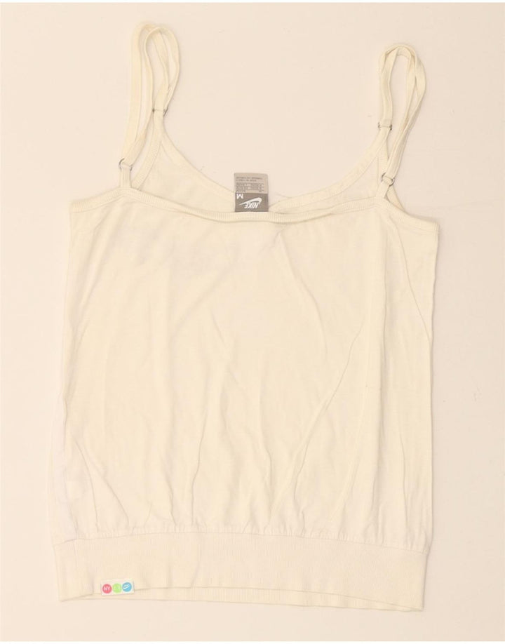 NIKE Γυναικεία Crop Graphic Cami Top UK 10/12 Medium Off White