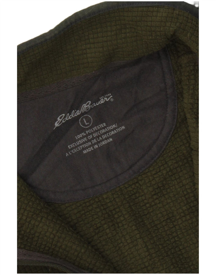Eddie Bauer Ανδρικό φερμουάρ Fleece Jumper Μεγάλος Πράσινος Πολυεστέρας