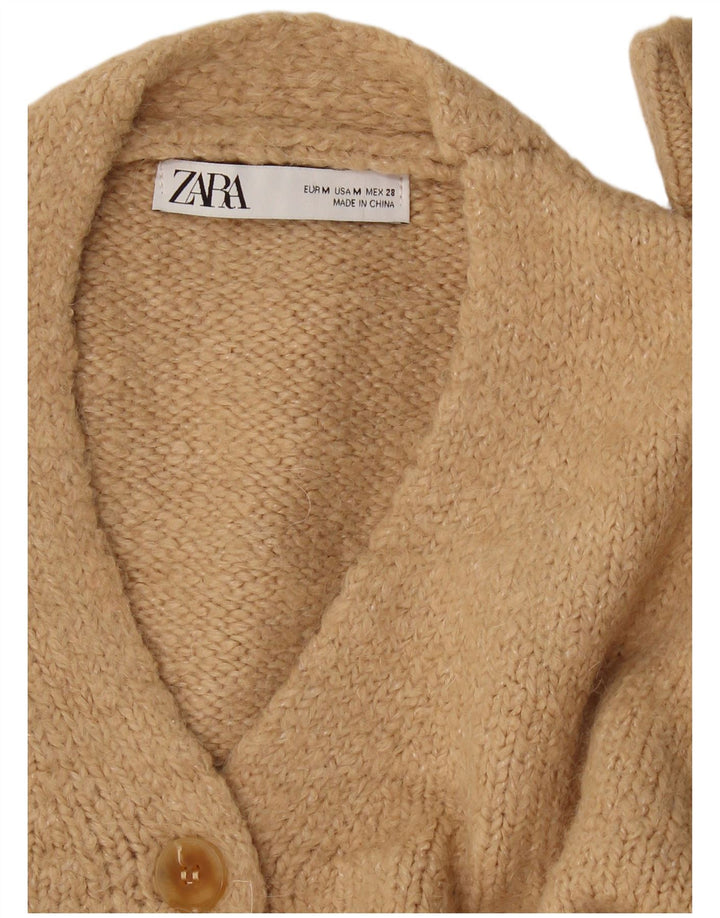 Zara Γυναικεία Ζακέτα Crop UK 14 Medium Beige