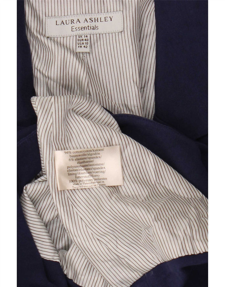 Laura Ashley Γυναικείο μπλέιζερ 1 κουμπιού UK 14 μεγάλο μπλε βαμβακερό