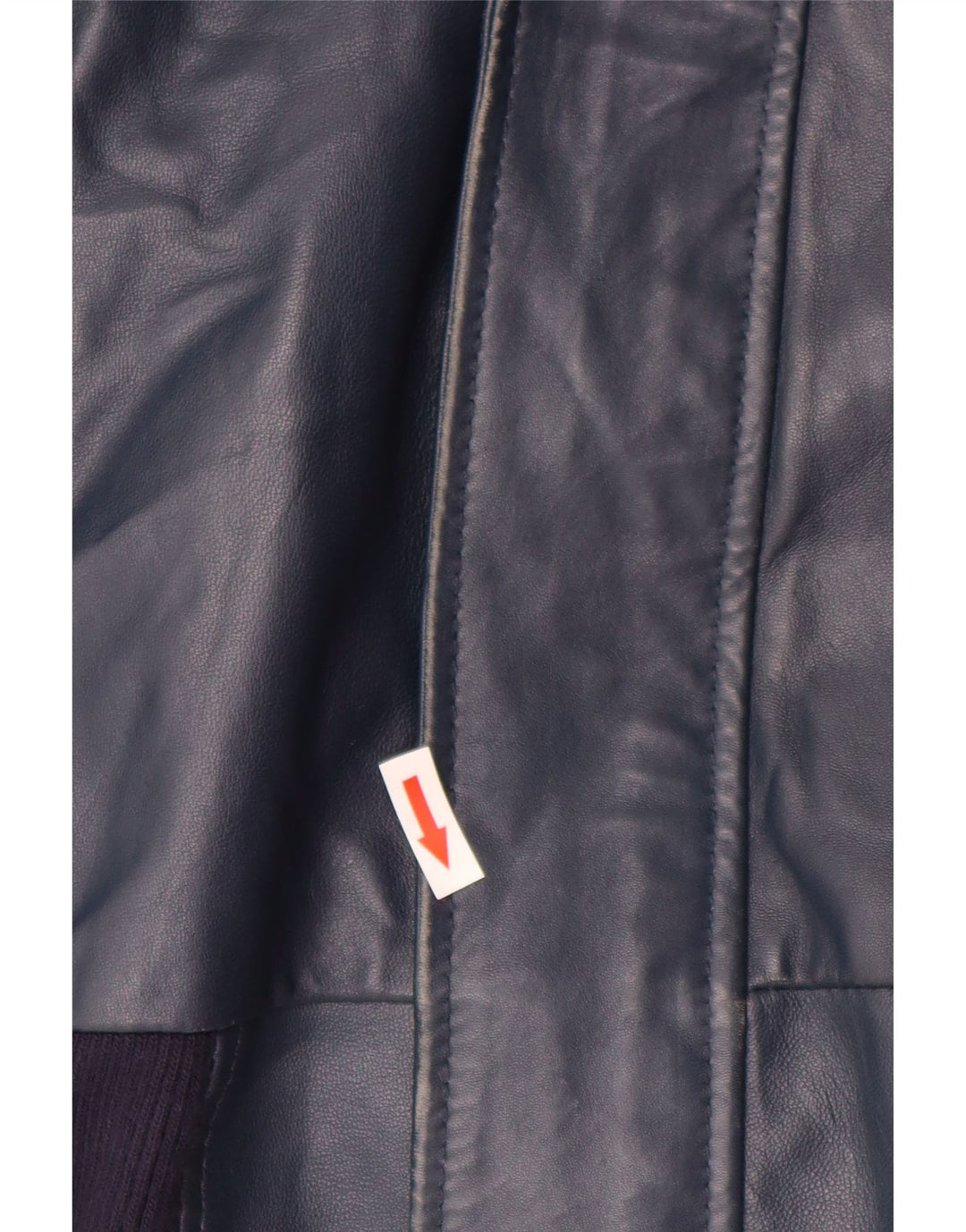 VINTAGE Γυναικείο Δερμάτινο Μπουφάν UK 14 Large Navy Blue Leather