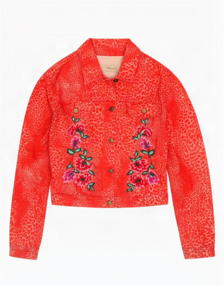 Blumarine Γυναικείο Τζιν μπουφάν IT 40 Small Red Animal Print