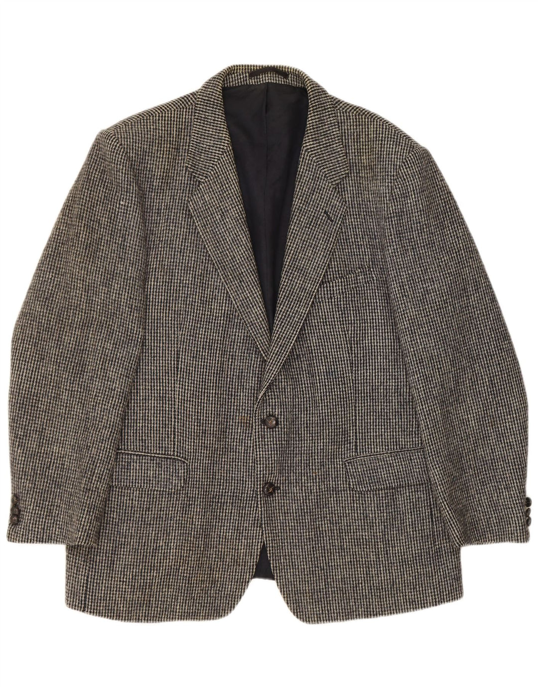 ST MICHAEL Mens Harris Tweed Blazer Jacket UK 40 Large Grey Houndstooth
