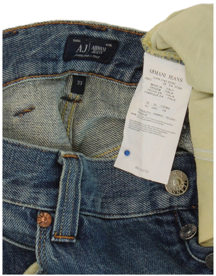 ARMANI Ανδρικό κανονικό τζιν ίσιο W33 L34 Μπλε βαμβακερό