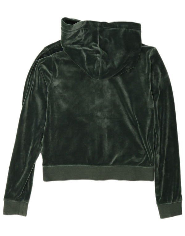 Juicy Couture Γυναικείο πουλόβερ με κουκούλα με φερμουάρ Crop UK 14 Medium Green