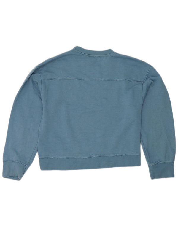Zara Γυναικεία φούτερ Crop Jumper UK 10 Small Blue Polyester