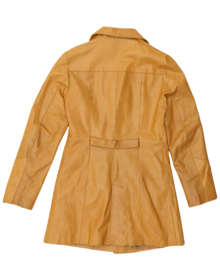 Terranova Γυναικείο Δερμάτινο Παλτό UK 10 Small Beige Leather