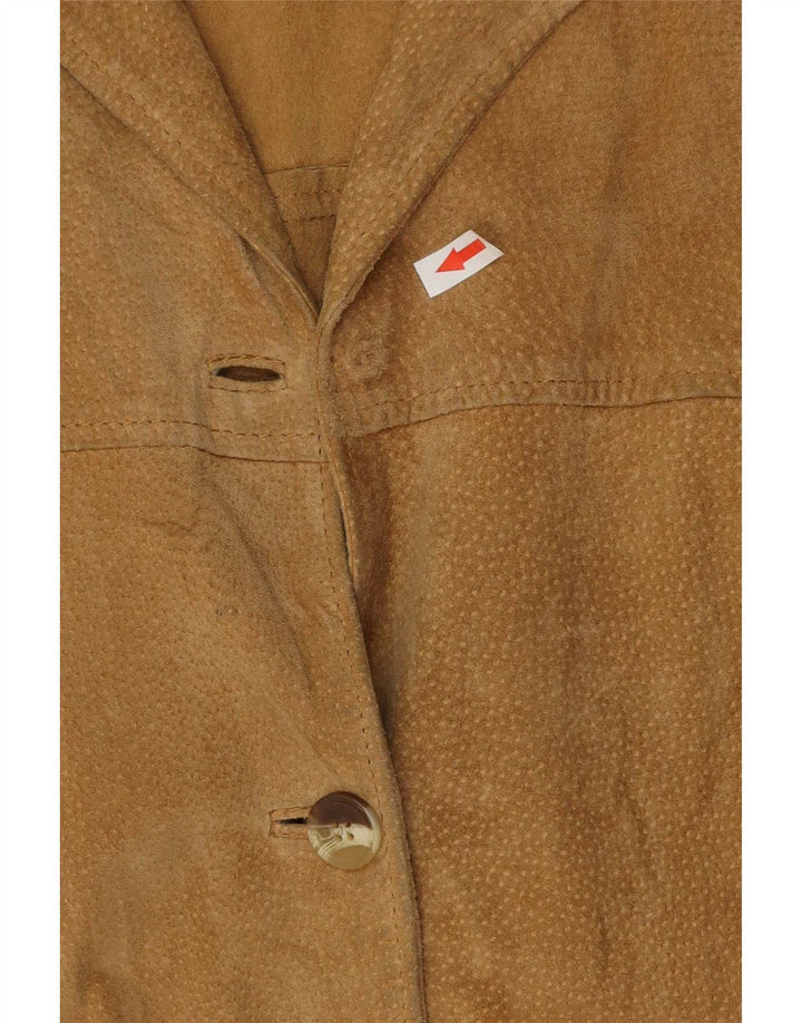 Vintage γυναικείο σουέτ πανωφόρι IT 44 Medium Beige Leather