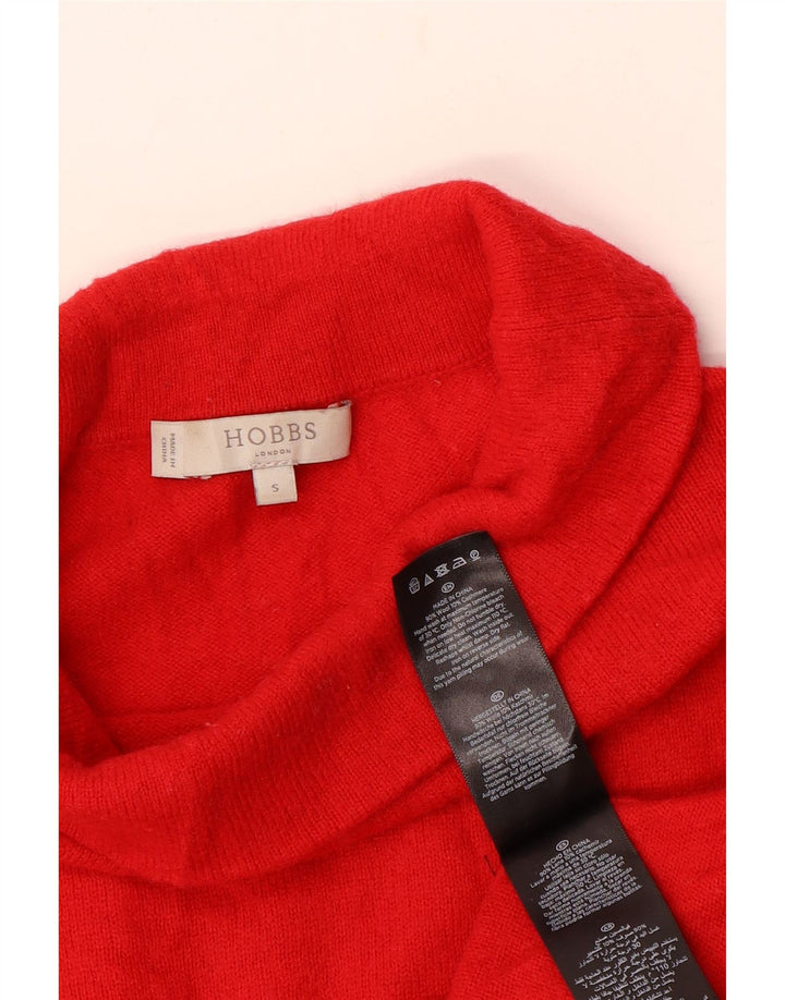Hobbs Γυναικείο πουλόβερ με ρολό λαιμόκοψη UK 10 Small Red Wool