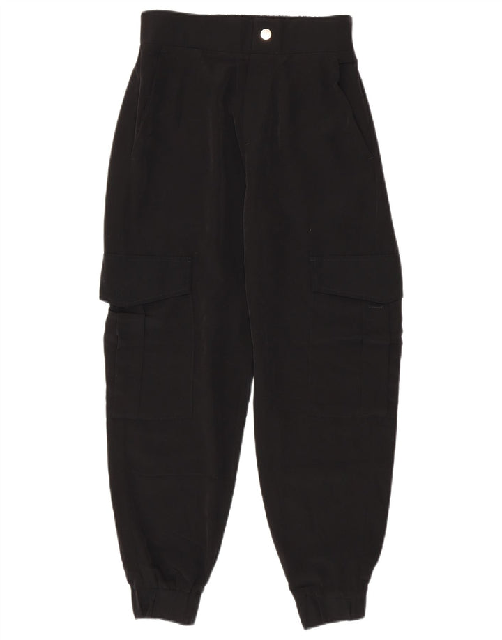 Zara Womens Joggers Cargo Παντελόνι XS W24 L25 Μαύρο Πολυεστέρας