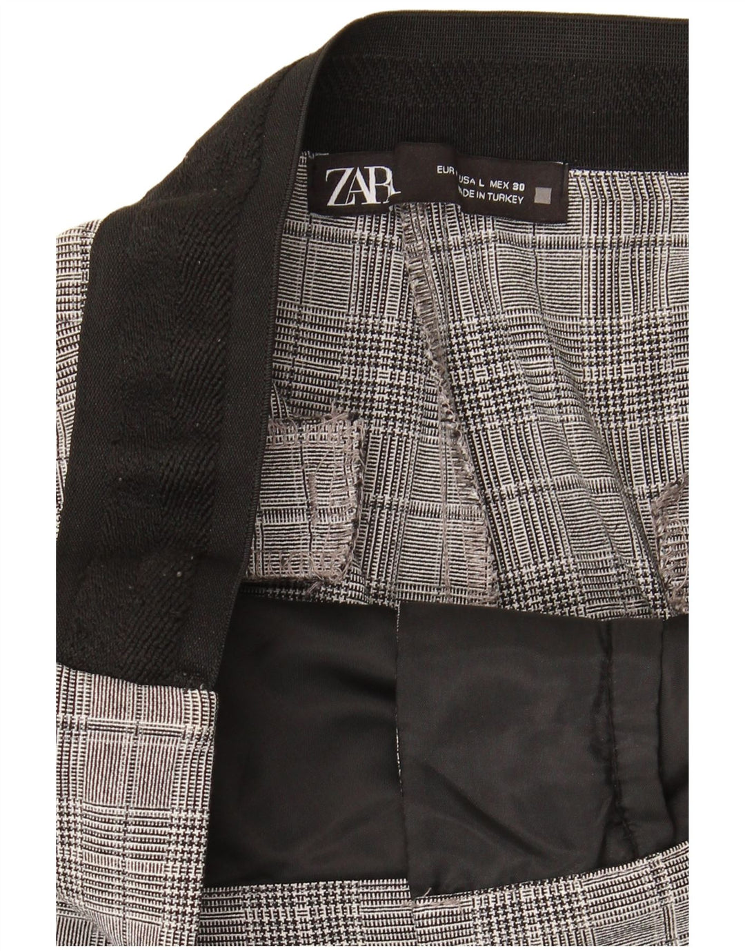 Zara Γυναικείο Cropped Παντελόνι Large W30 L25 Grey Check