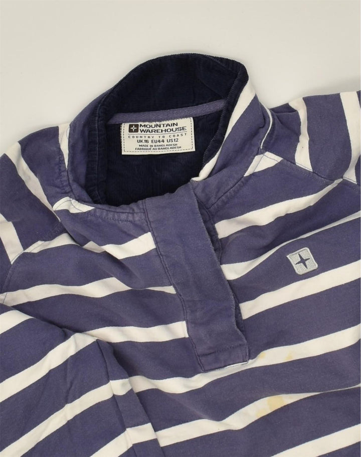MOUNTAIN WAREHOUSE Womens Sweatshirt Jumper UK 16 Large Navy Blue Striped | Vintage Mountain Warehouse | Thrift | Second-Hand Mountain Warehouse | Used Clothing | Messina Hembry 