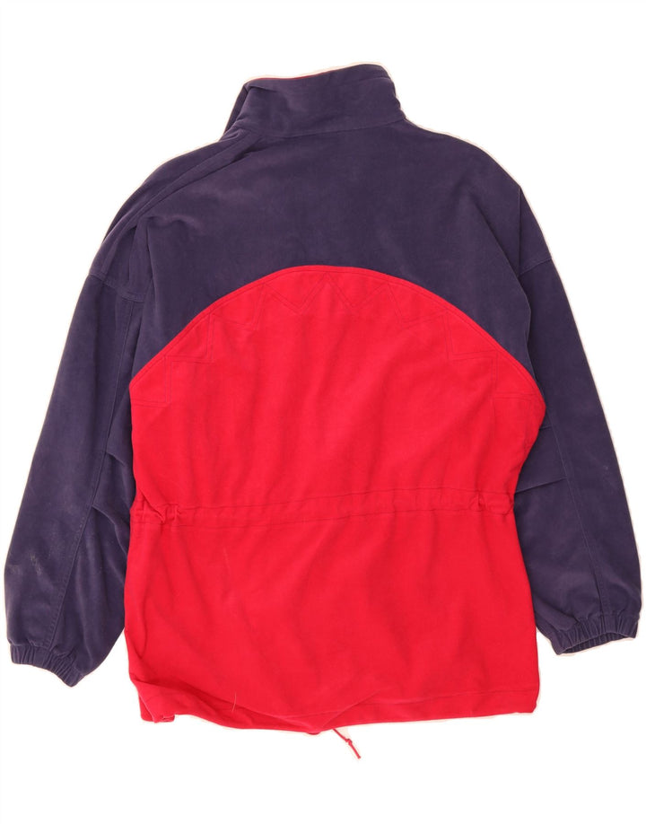 DIADORA Womens Fleece Jacket UK 14 Medium Red Colourblock Polyester Vintage Diadora and Second-Hand Diadora from Messina Hembry 