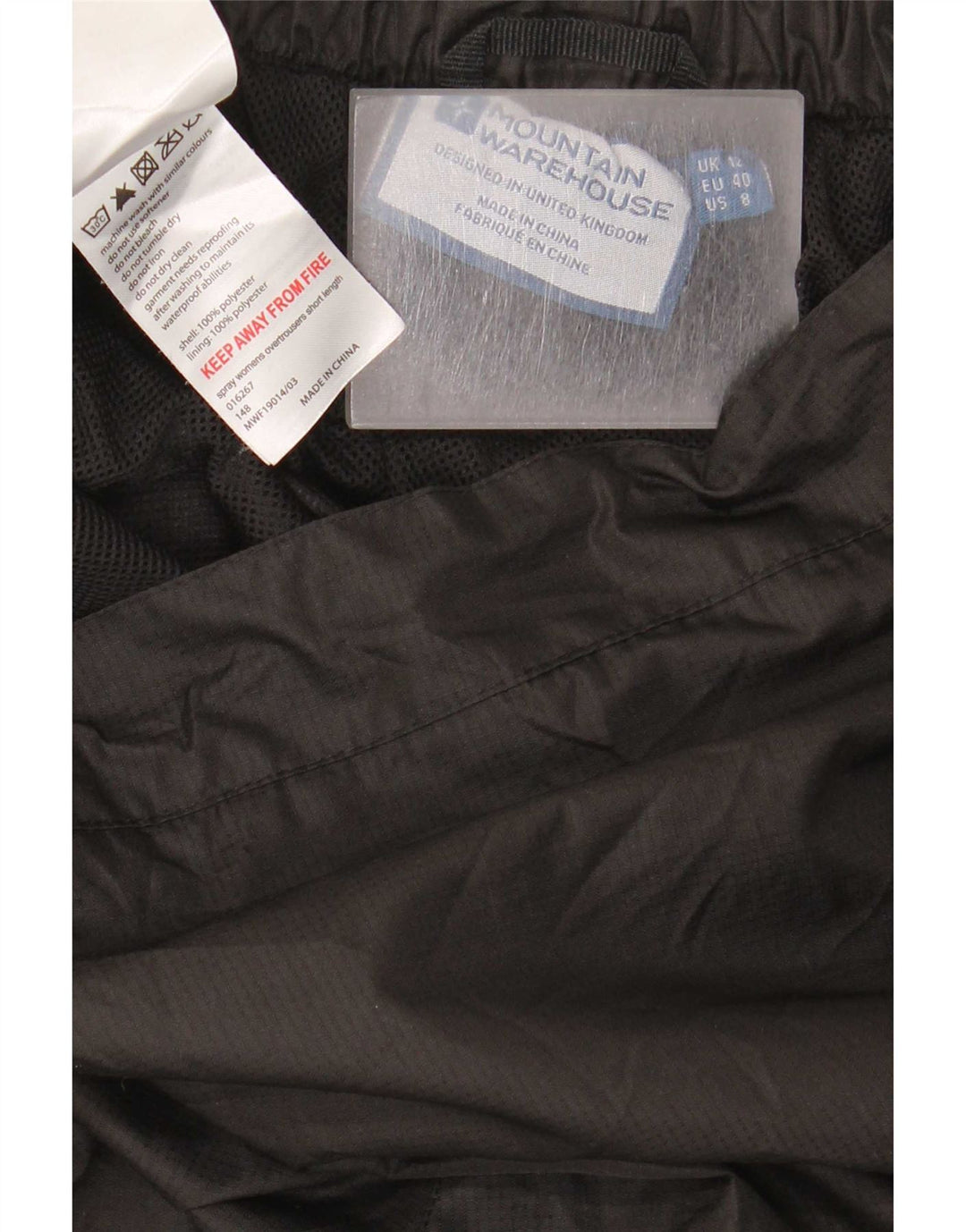 Mountain Warehouse Γυναικείο Αδιάβροχο Παντελόνι UK 12 Medium W32 L29 Μαύρο