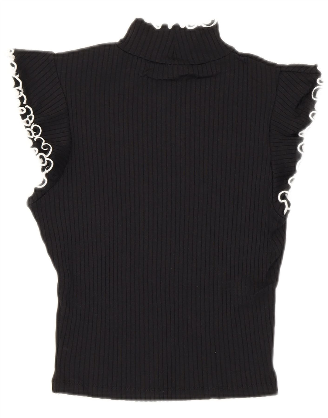 Zara Γυναικεία Μπλούζα Crop Top UK 8 Small Black Polyamide