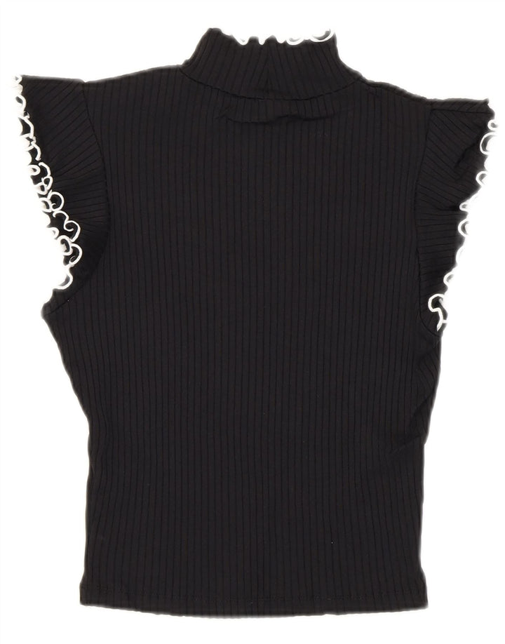 Zara Γυναικεία Μπλούζα Crop Top UK 8 Small Black Polyamide