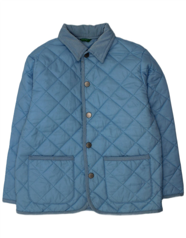 Μπουφάν Benetton Boys Quilted Jacket 7-8 Years Medium Blue Nylon
