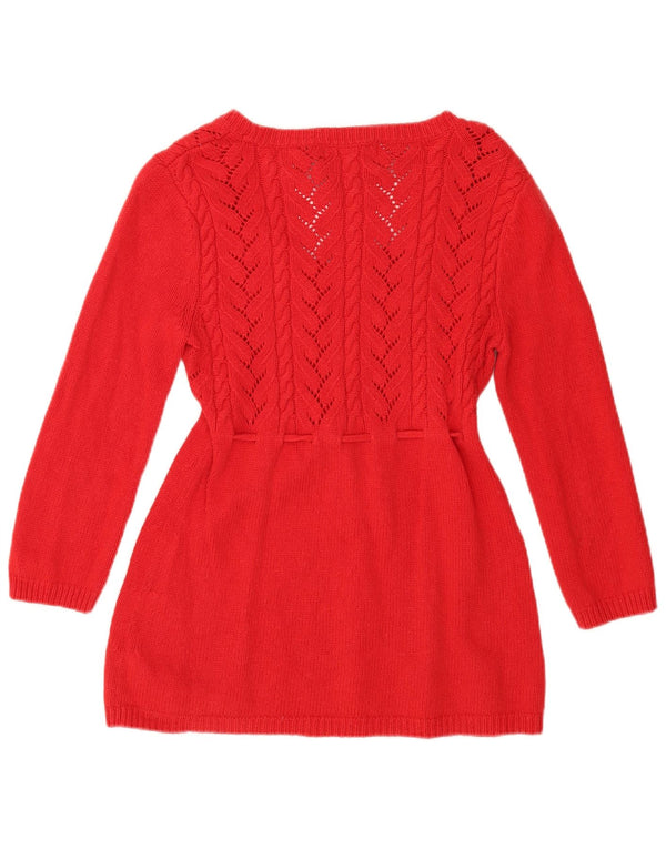 MICHAEL KORS Γυναικείο 3/4 μανίκι πουλόβερ με λαιμόκοψη UK 12 μεσαίο κόκκινο