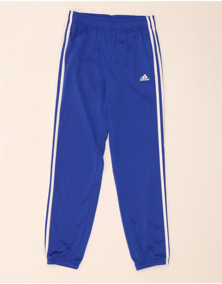 Adidas Boys Tracksuit Trousers Joggers 11-12 Years Blue Polyester