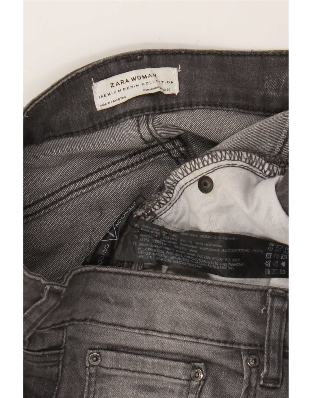 Zara Γυναικείο Cropped Jeans EU 40 Medium W30 L25 Γκρι βαμβακερό