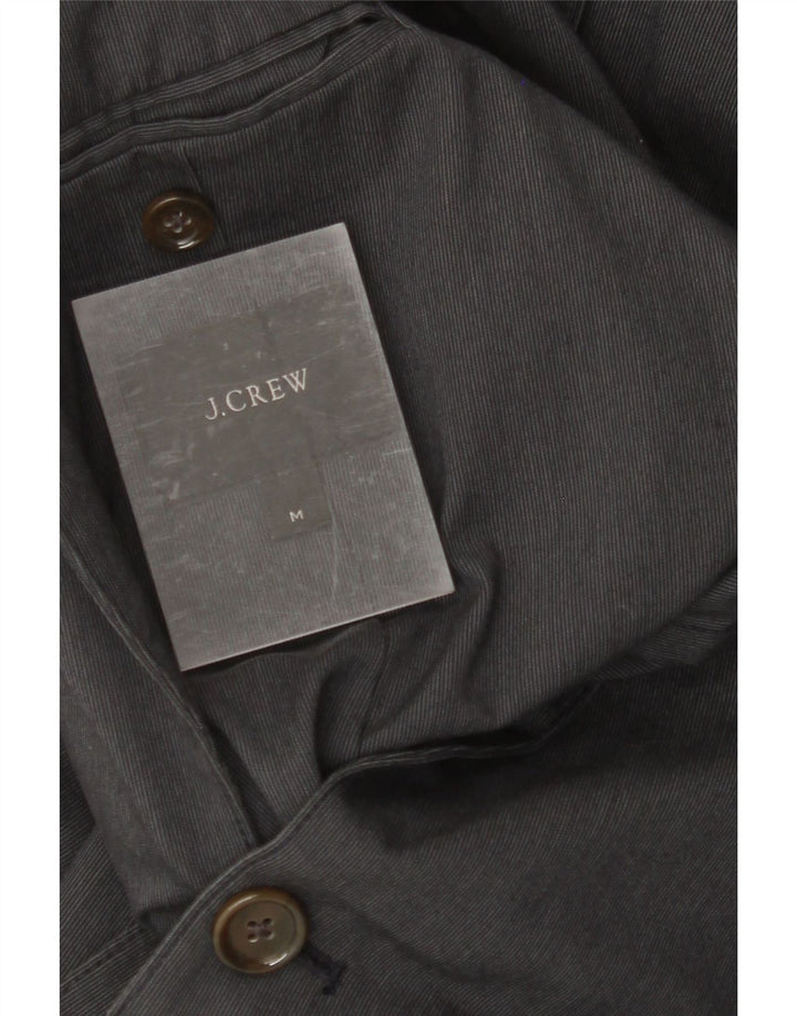 J. CREW Mens 2 Button Blazer Jacket UK 38 Medium Grey Pinstripe Cotton